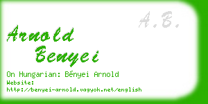 arnold benyei business card